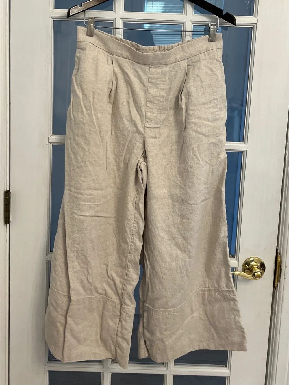 BANANA REPUBLIC Women’s Flax Linen Blend High Rise Wide Leg Crop Pants Size M